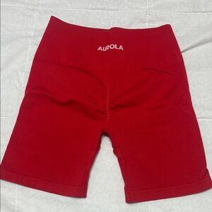 Women's Red Biker Gym Shorts